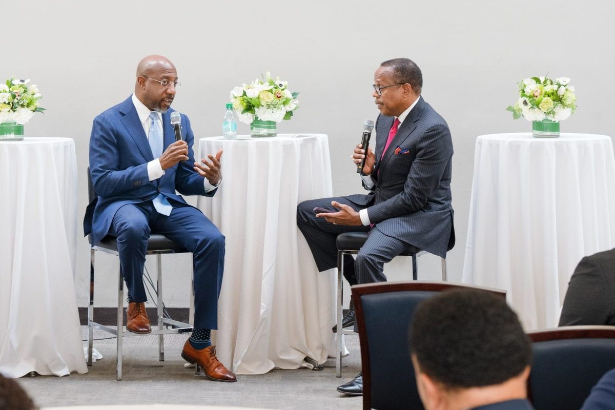 Senator Raphael Warnock in conversation with the Grand Sire Archon at the Opportunity Summit